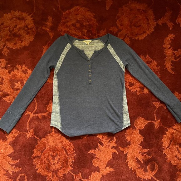 Lucky Brand Thermal Henley Shirt | blue | Size Small - Picture 1 of 3